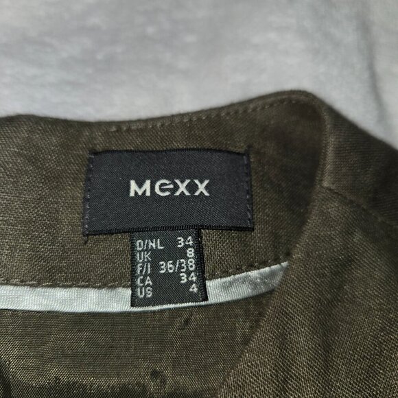 MEXX Sleeveless Sheath Dress Fully Lined Women's Size 4 Olive, 100% linen - Picture 6 of 12